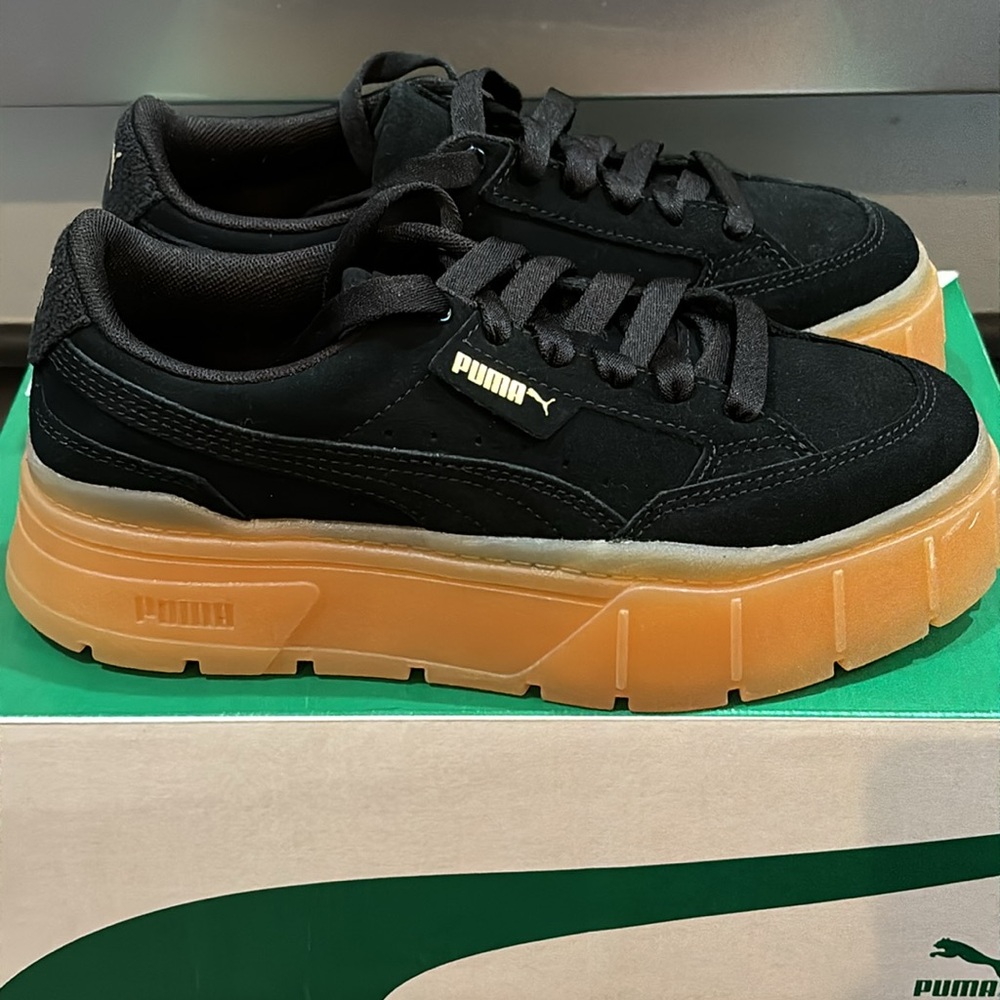 Puma Black and Brown Platform Shoes